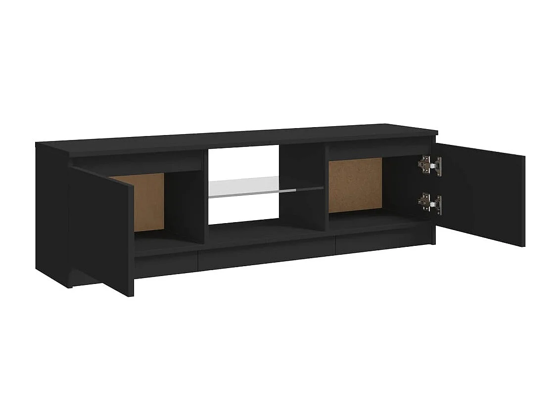 Vasil  Meuble TV avec lumières LED Noir 120x30x36 cm