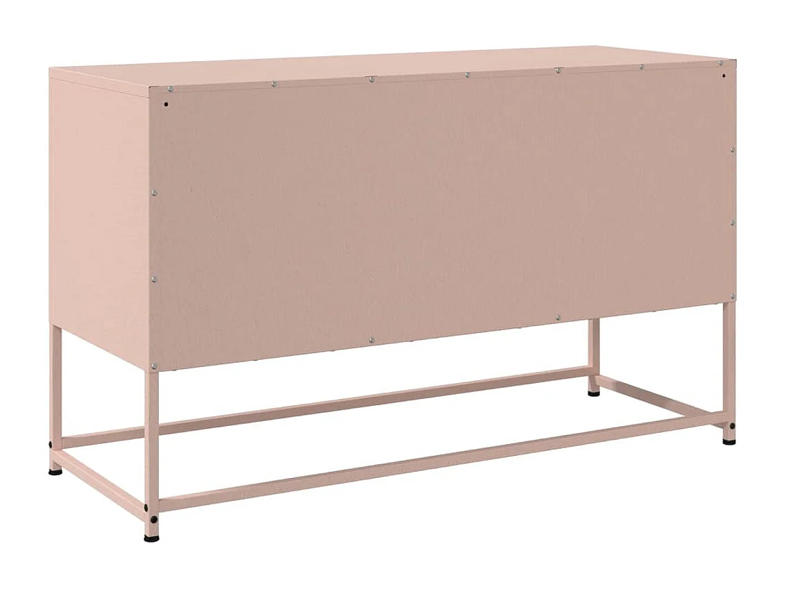 María Luz  Meuble TV rose 100,5x39x60,5 cm acier