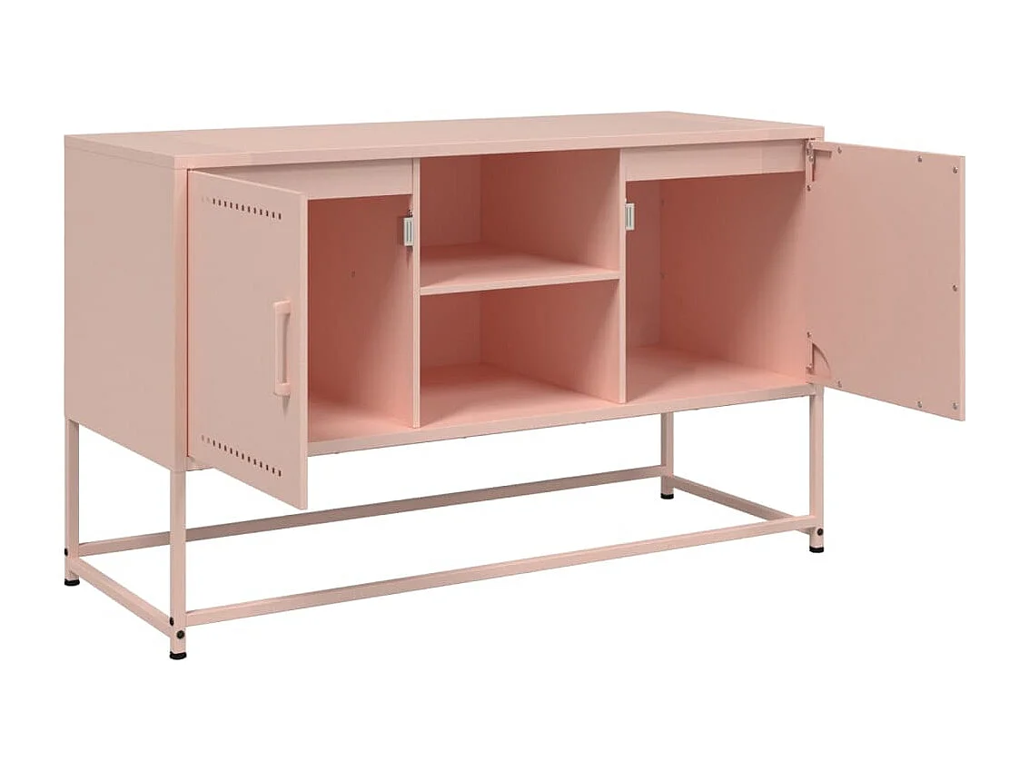 María Luz  Meuble TV rose 100,5x39x60,5 cm acier