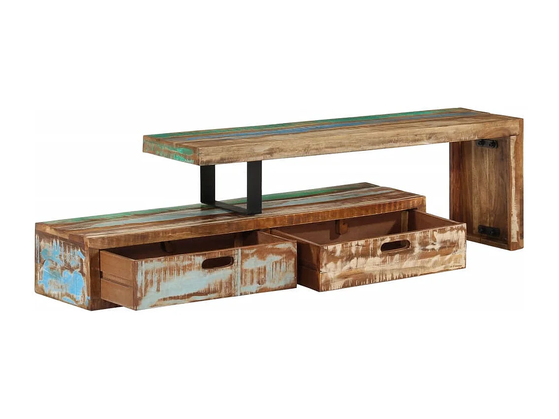 Philippe-René  Tv-meubel (118-200) x 30 x 40 cm massief hout gerecycled