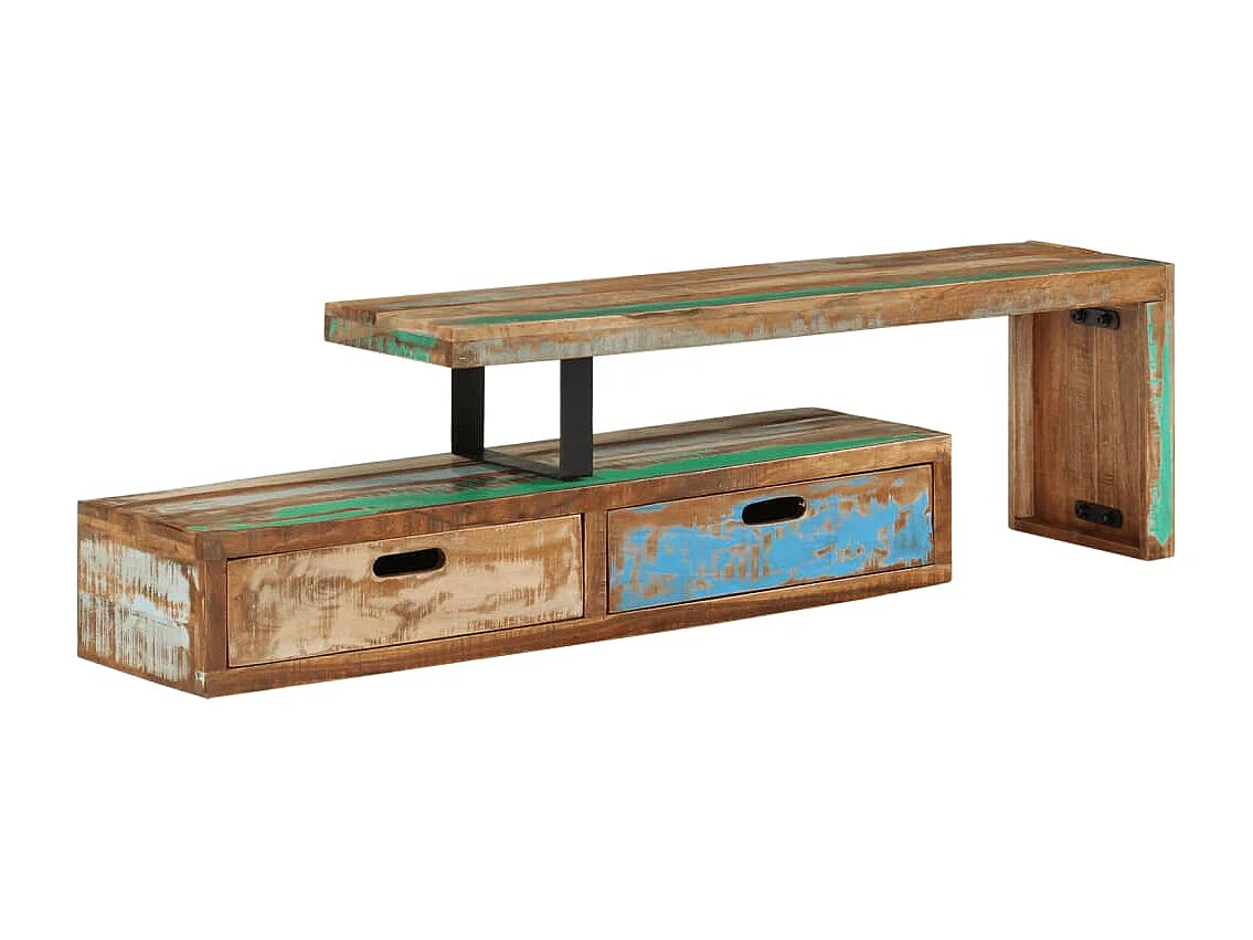 Philippe-René  Meuble TV (118-200) x 30 x 40 cm en bois massif recyclé