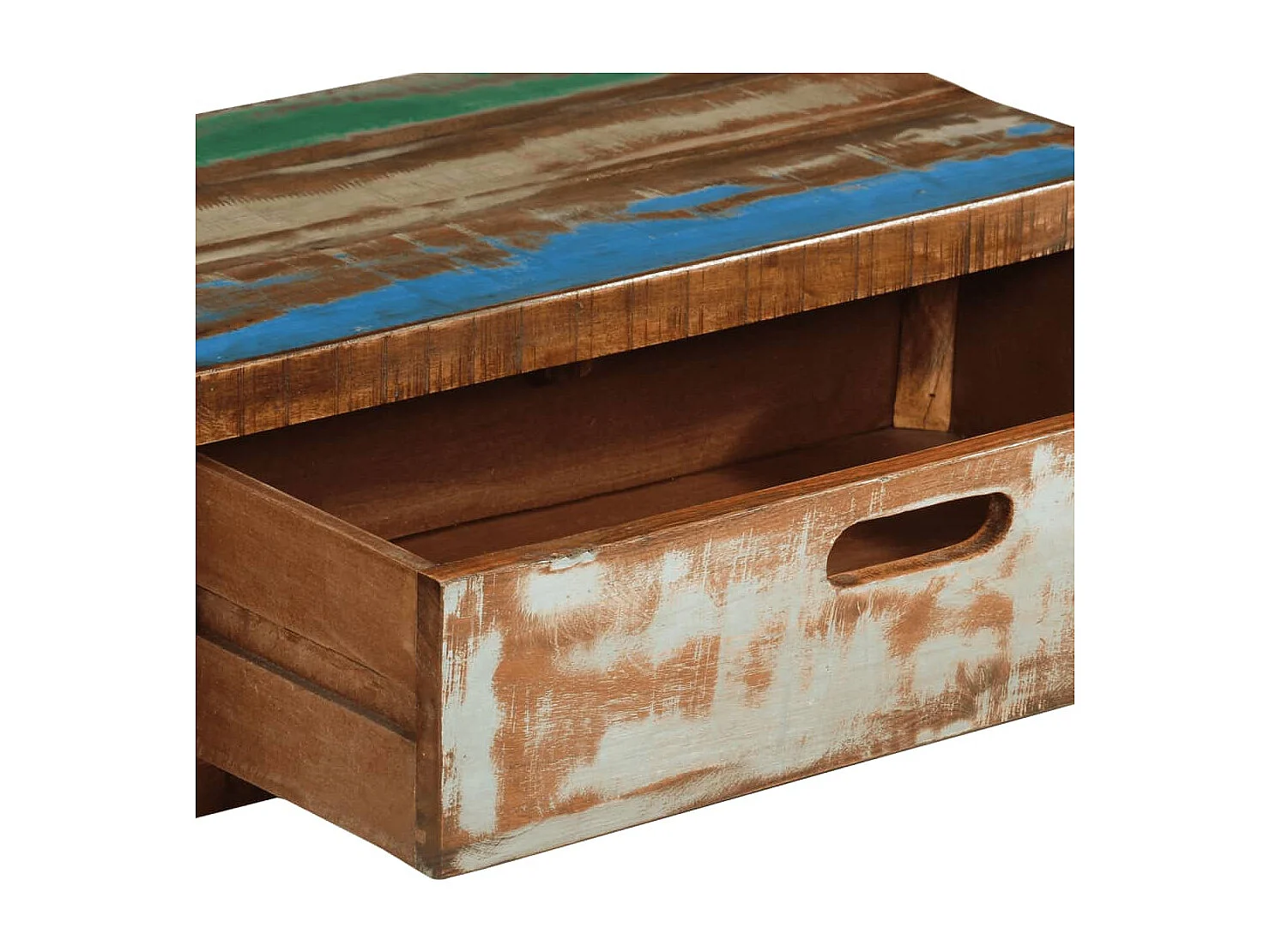 Philippe-René  Meuble TV (118-200) x 30 x 40 cm en bois massif recyclé