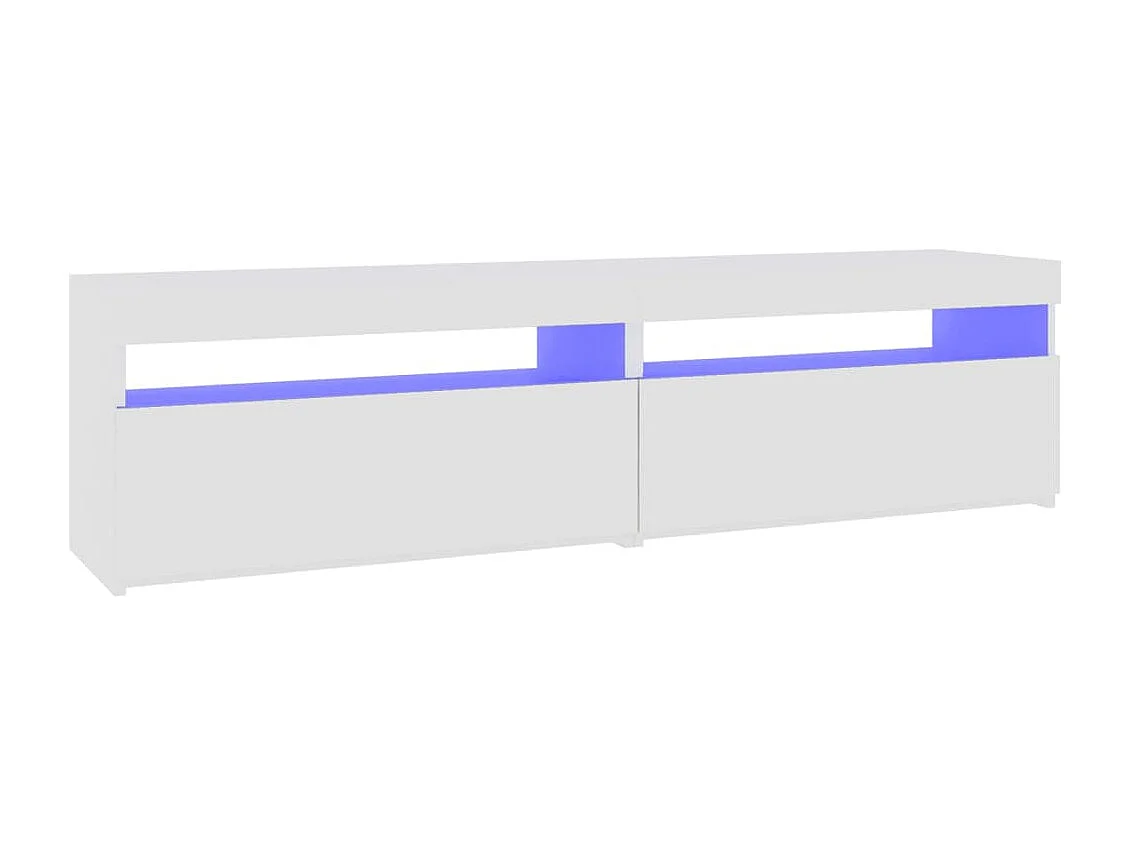 Ilion  Meubles TV 2 pcs avec lumières LED Blanc brillant 75x35x40 cm