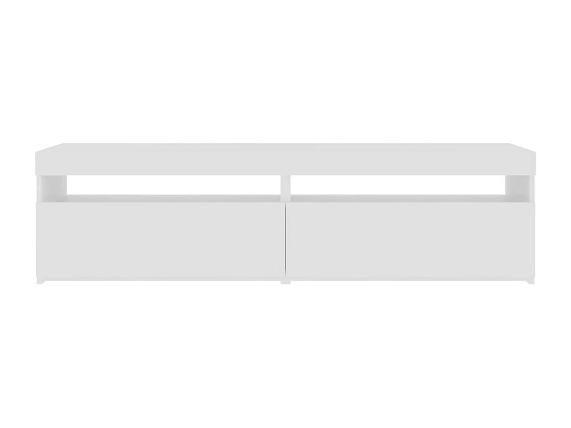 Ilion  Meubles TV 2 pcs avec lumières LED Blanc brillant 75x35x40 cm