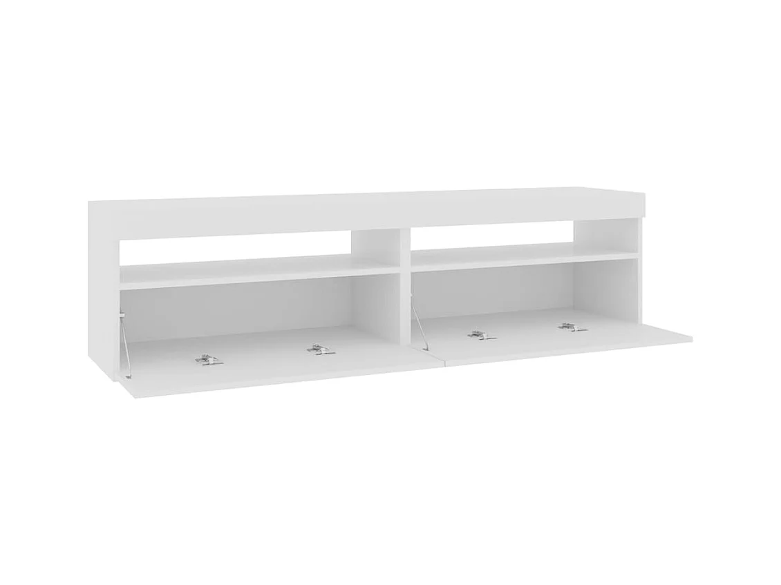 Ilion  Muebles de TV con luces LED 2 uds blanco brillante 75x35x40 cm