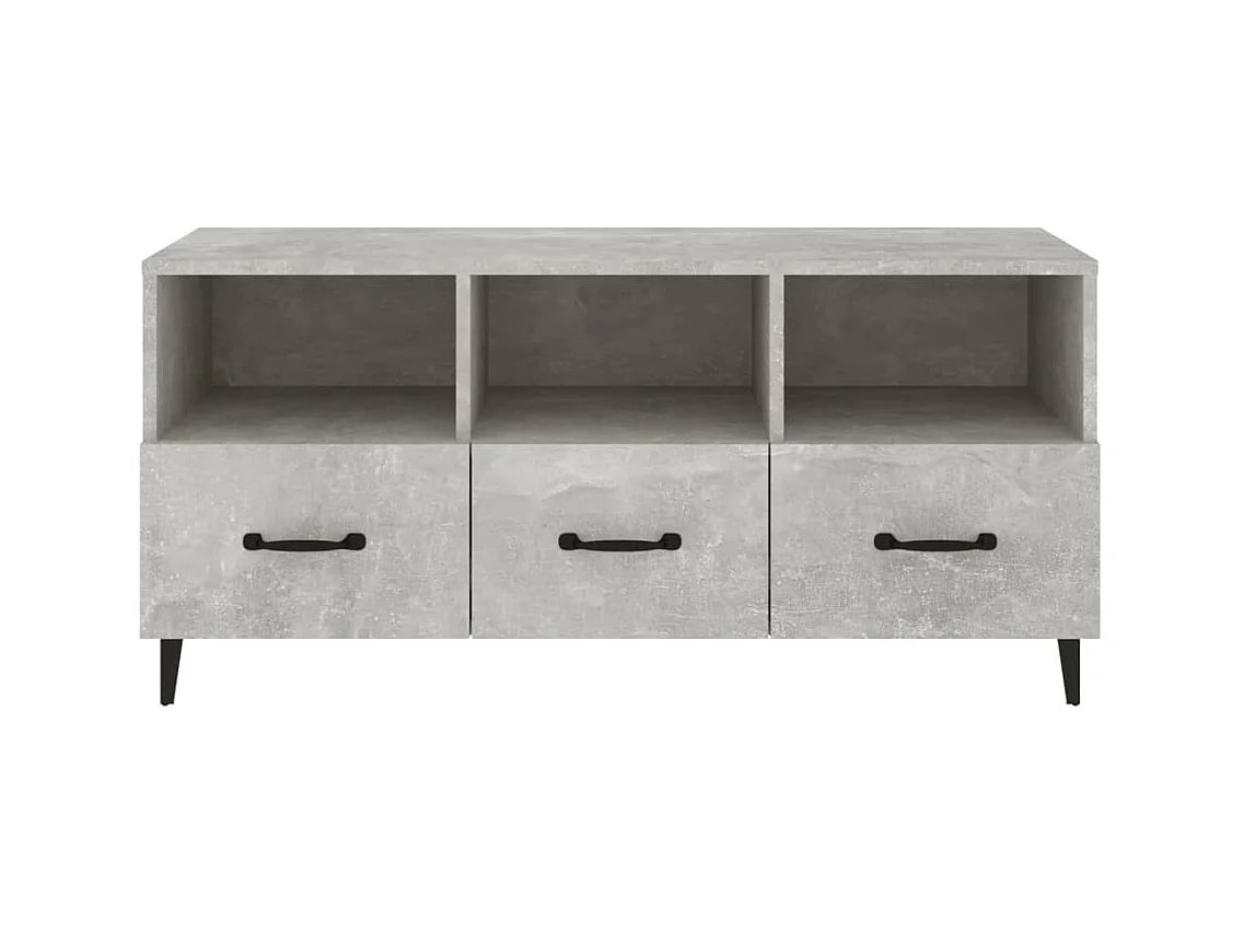Firuz  Tv-meubel 102x35x50 cm bewerkt hout betongrijs