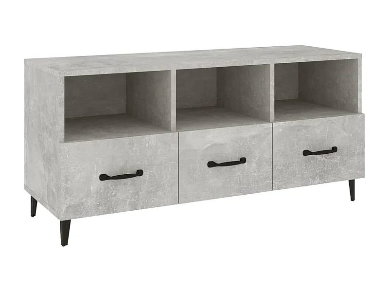 Firuz  Mueble de TV madera contrachapada gris hormigón 102x35x50 cm