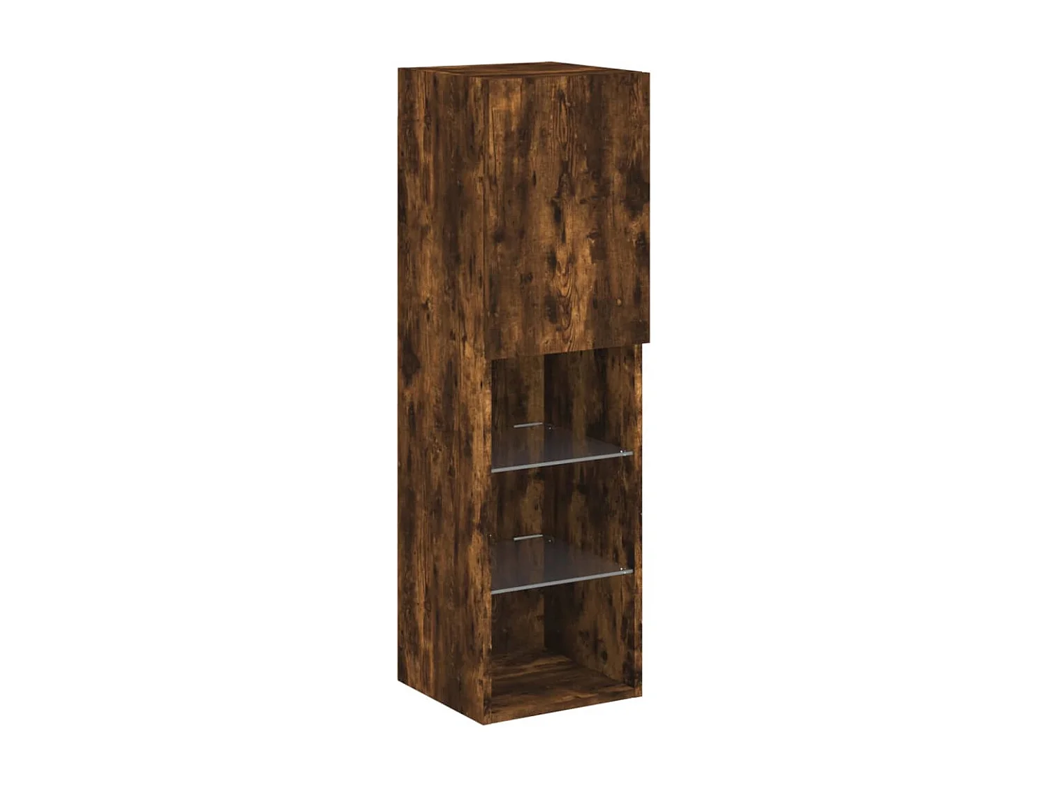 Almar  Meuble TV avec lumières LED chêne fumé 30,5x30x102 cm