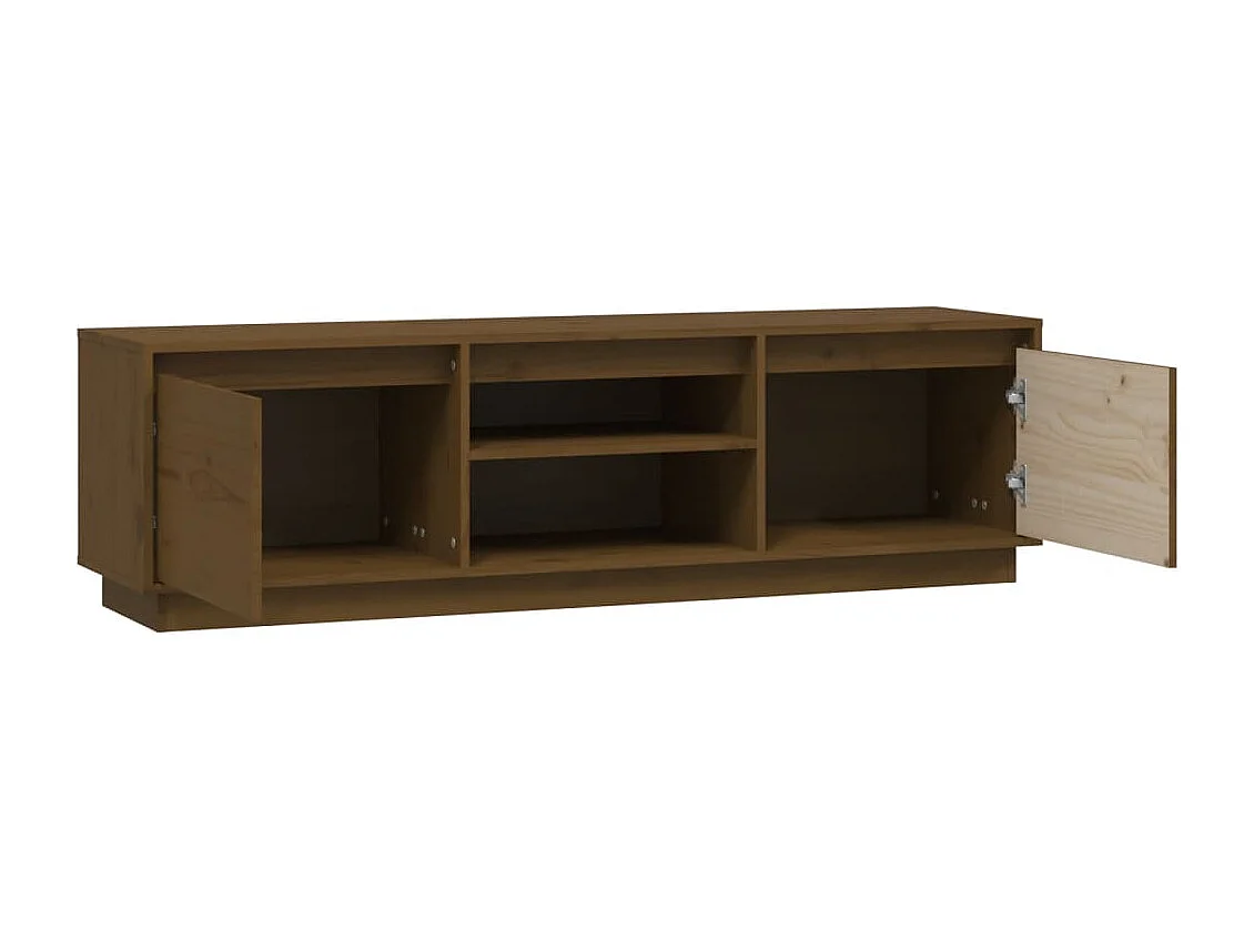 Njorir  Meuble TV Marron miel 140x35x40 cm Bois de pin massif