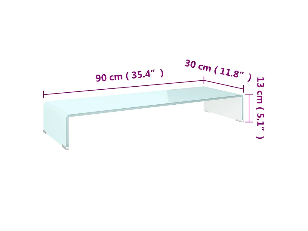 Fall River  Tv-meubel/monitorverhoger 90x30x13 cm glas groen