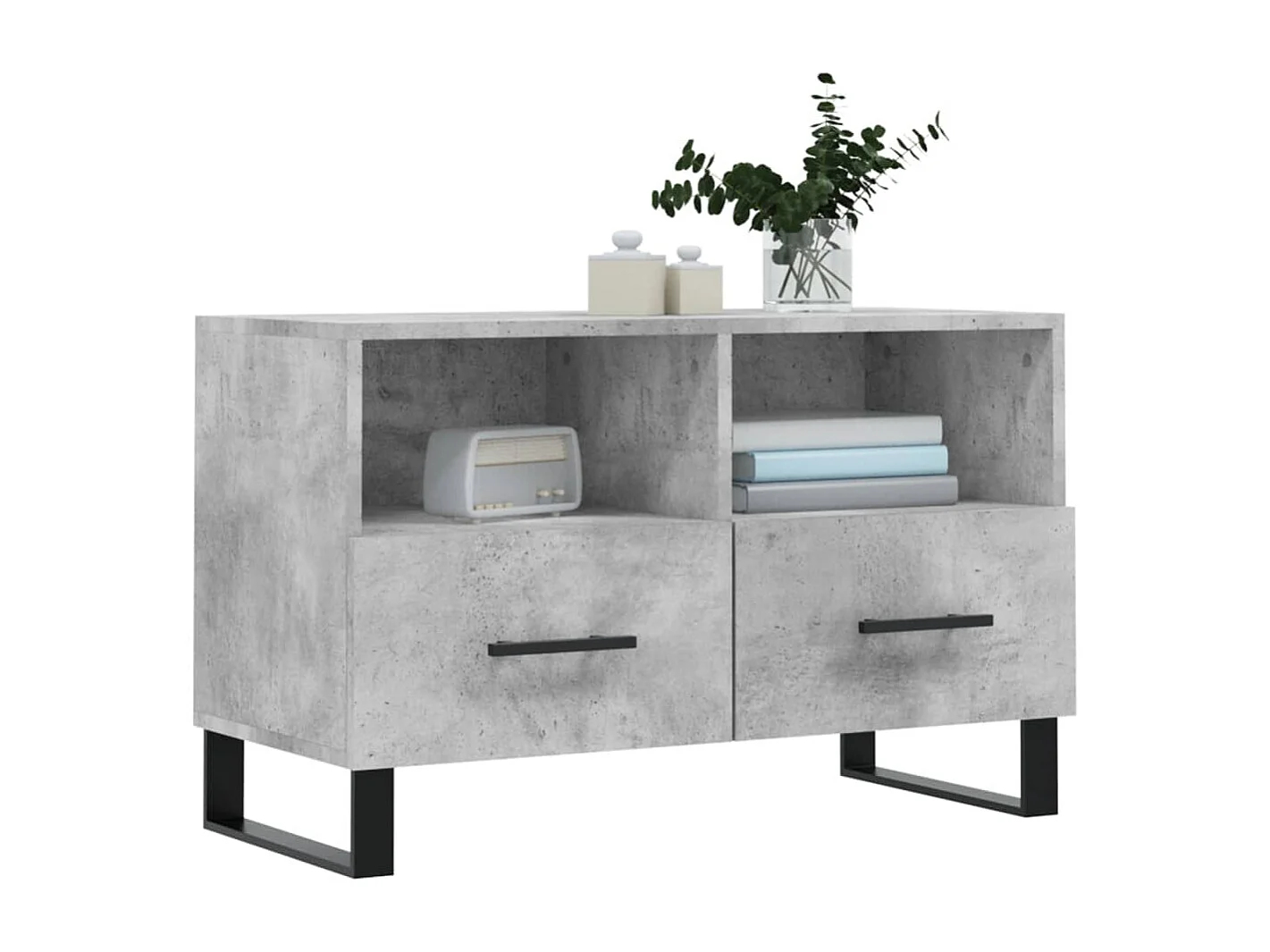 Sigil  Meuble TV Gris béton 80x36x50 cm Bois d'ingénierie