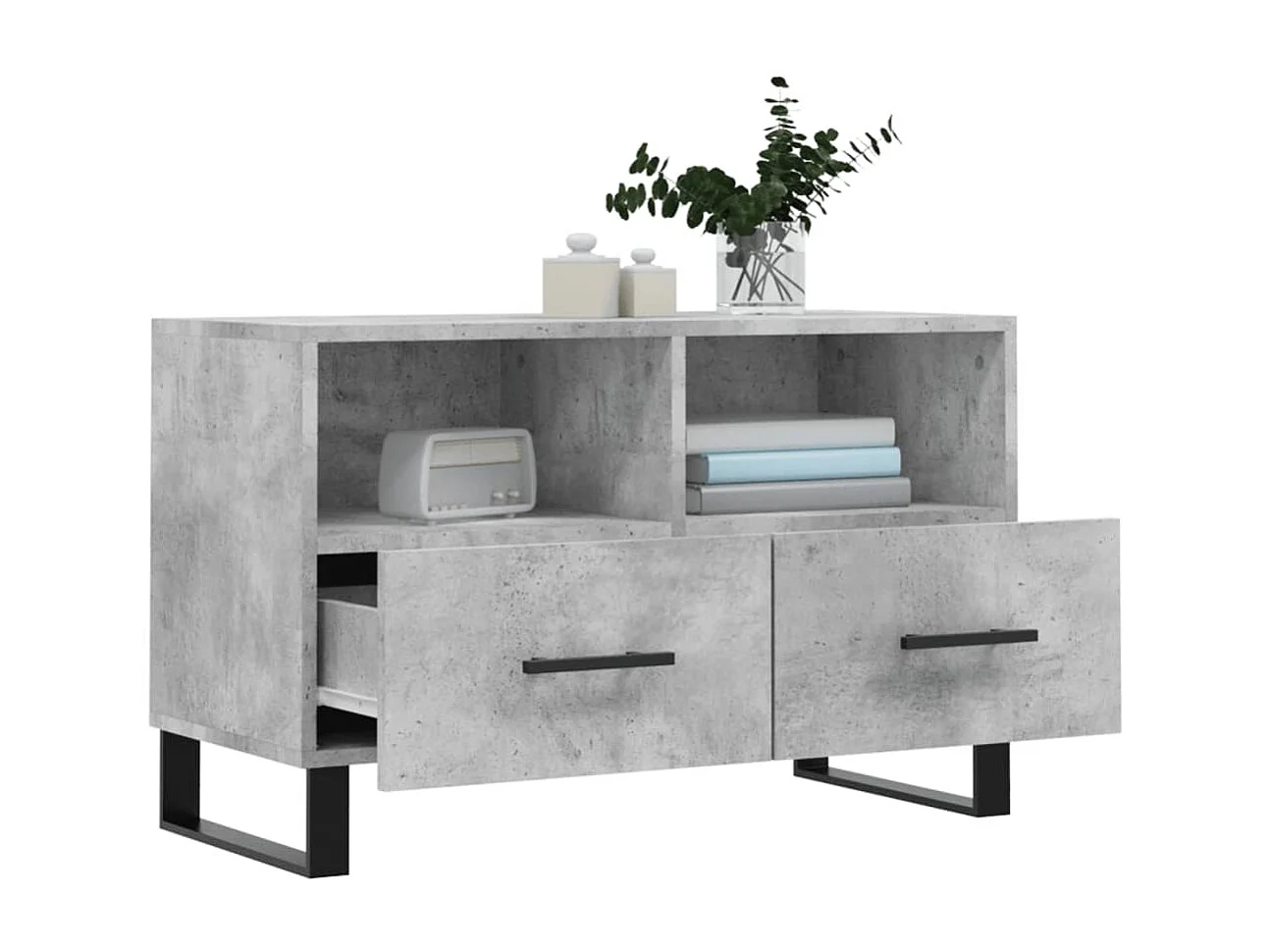 Sigil  Meuble TV Gris béton 80x36x50 cm Bois d'ingénierie