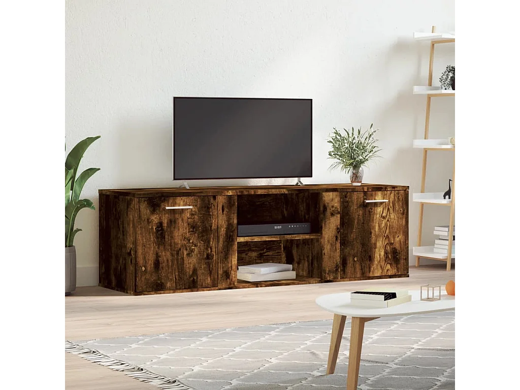 Teodoro Giuseppe  Mueble de TV madera de ingeniería roble ahumado 120x34x37 cm
