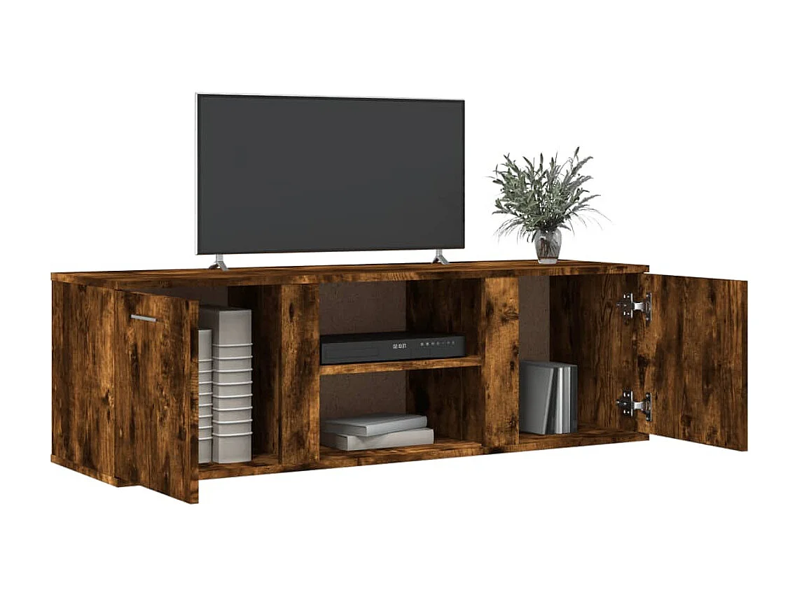 Teodoro Giuseppe  Mueble de TV madera de ingeniería roble ahumado 120x34x37 cm