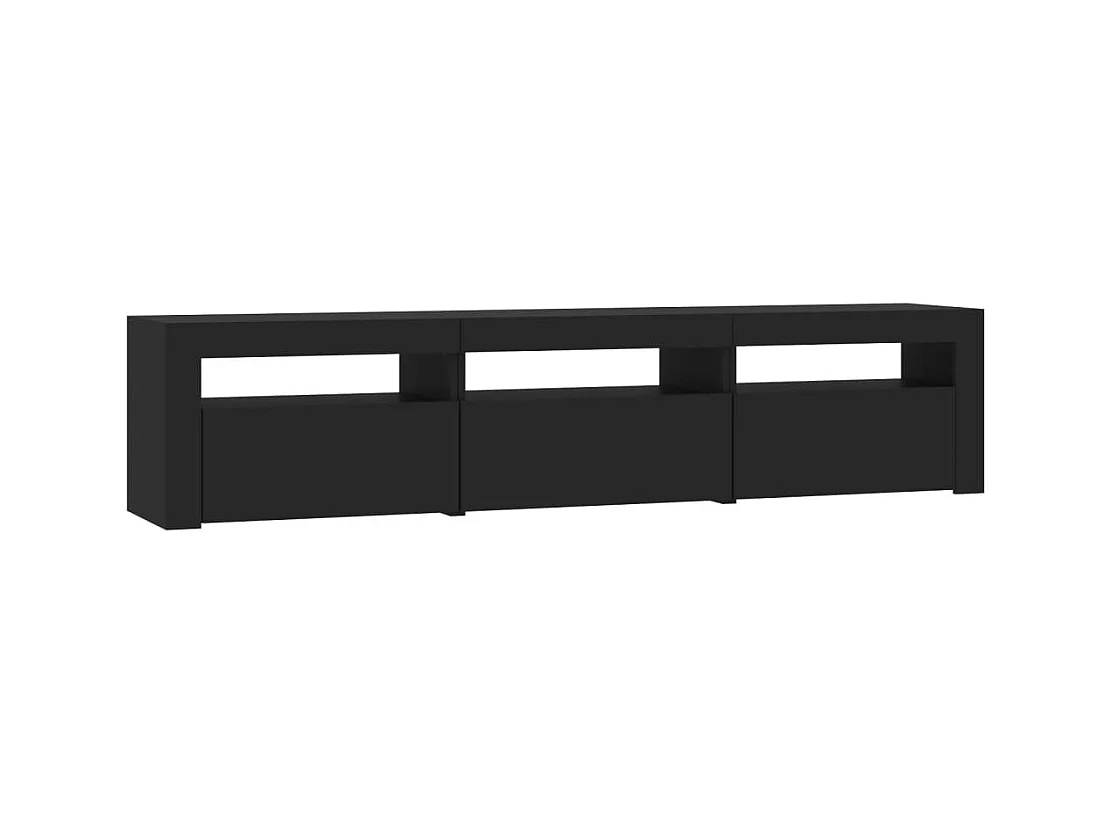 Vleteren  Meuble TV avec lumières LED Noir 180x35x40 cm