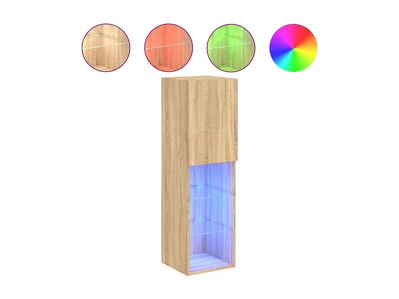 Almar  Meuble TV avec lumières LED chêne sonoma 30,5x30x102 cm