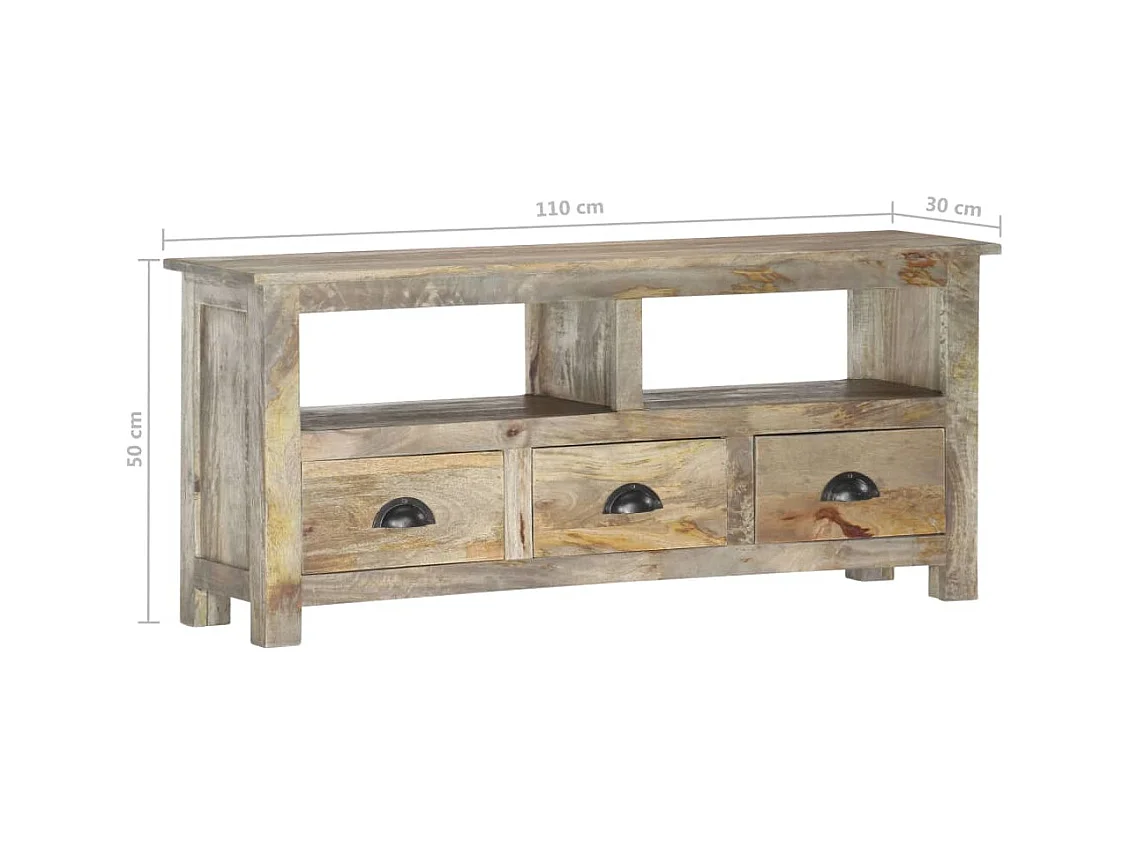 Garden Furniture -  Meuble TV 110x30x50 cm Bois massif de manguier