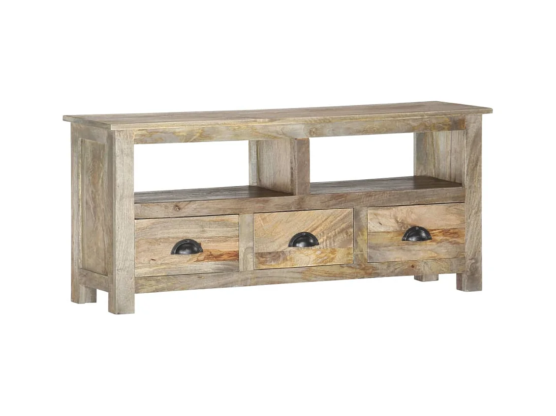 Garden Furniture -  Meuble TV 110x30x50 cm Bois massif de manguier