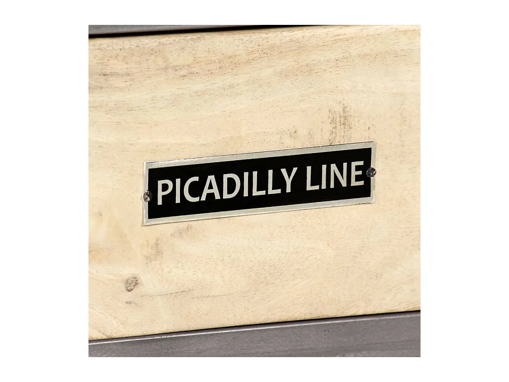 Garden Furniture -  Mueble para TV de madera de mango maciza y acero 120x30x45 cm