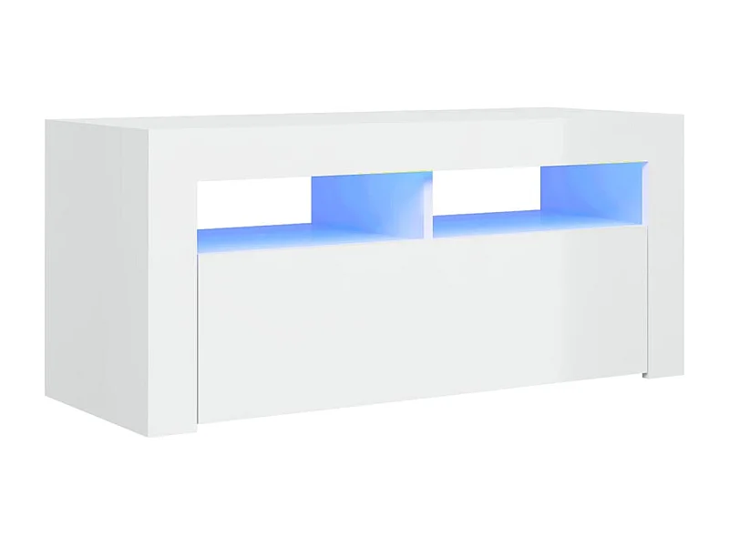 Kristineberg  Tv-meubel met LED-verlichting 90x35x40 cm hoogglans wit