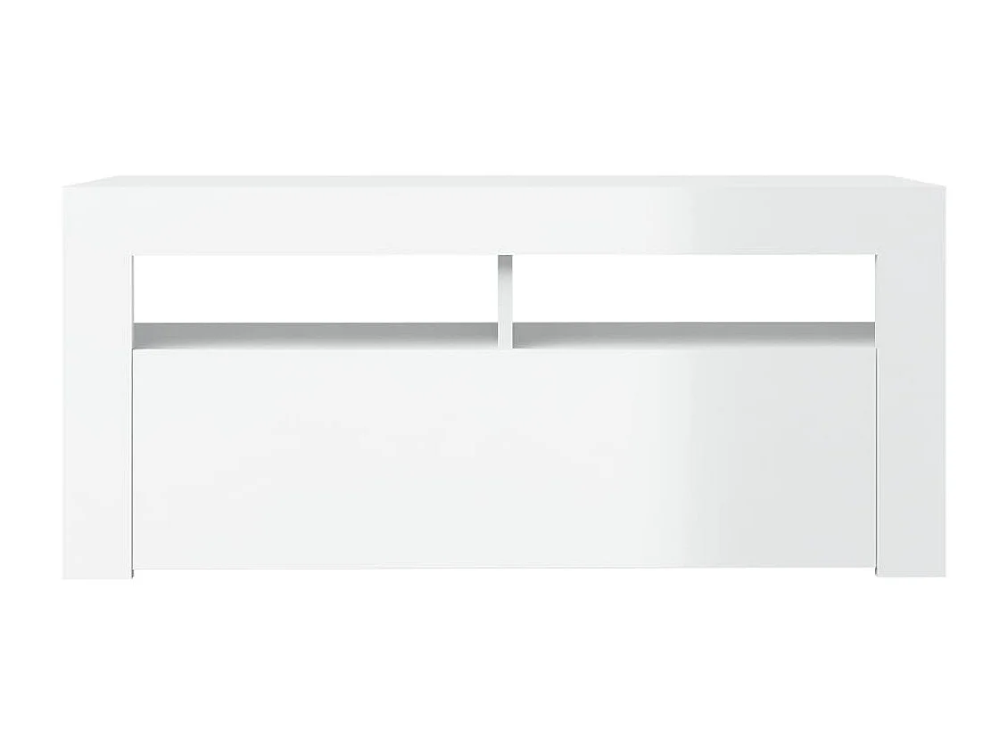 Kristineberg  Mueble de TV con luces LED blanco brillante 90x35x40 cm