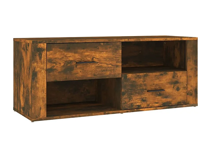 Xyra  Meuble TV Chêne fumé 100x35x40 cm Bois d'ingénierie