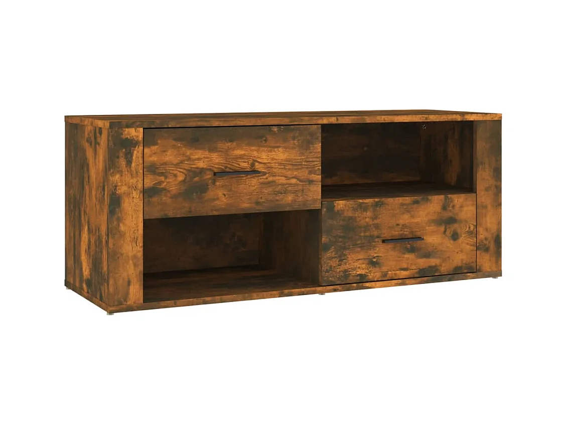 Xyra  Meuble TV Chêne fumé 100x35x40 cm Bois d'ingénierie