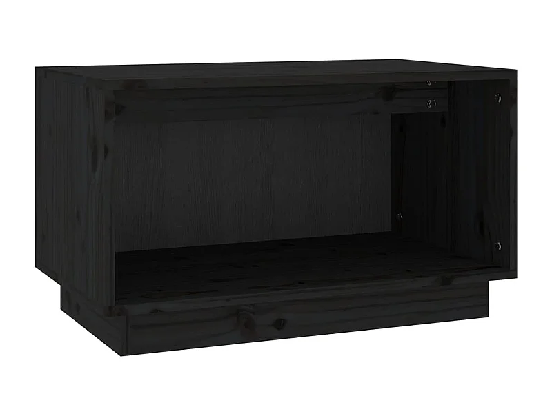 Myrrh  Meuble TV Noir 60x35x35 cm Bois de pin massif