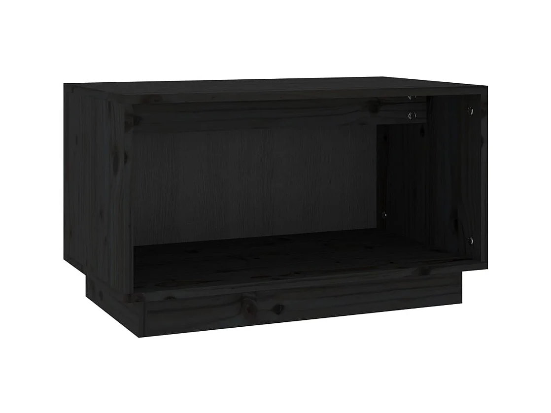 Myrrh  Meuble TV Noir 60x35x35 cm Bois de pin massif