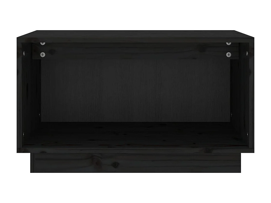 Myrrh  Meuble TV Noir 60x35x35 cm Bois de pin massif