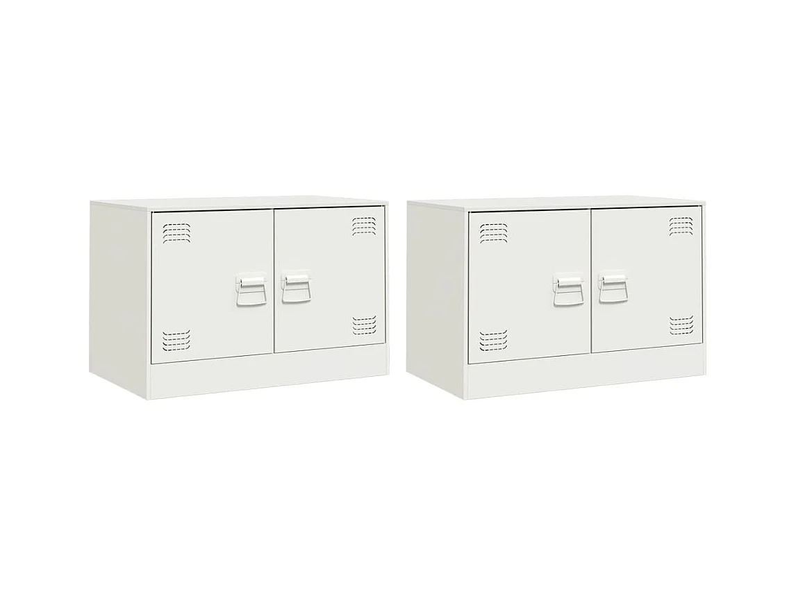 Castlerea  Meubles TV 2 pcs blanc 67x39x44 cm acier