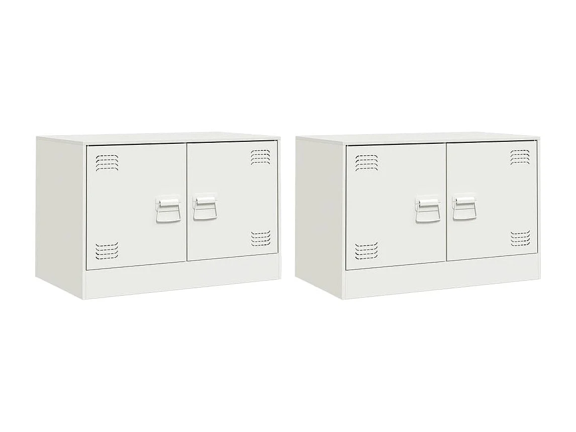 Castlerea  Meubles TV 2 pcs blanc 67x39x44 cm acier