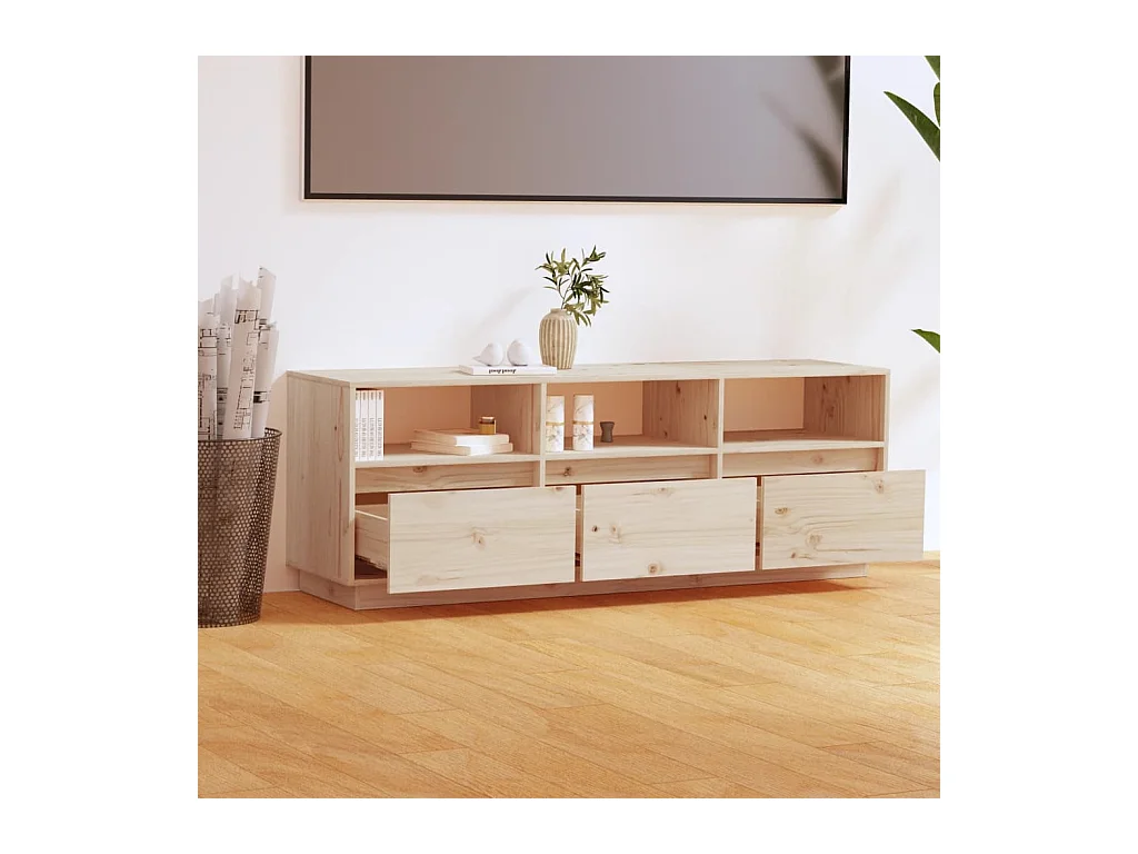 Sybe  Tv-meubel 140x37x50 cm massief grenenhout