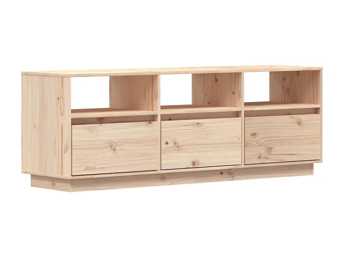Sybe  Meuble TV 140x37x50 cm Bois de pin massif