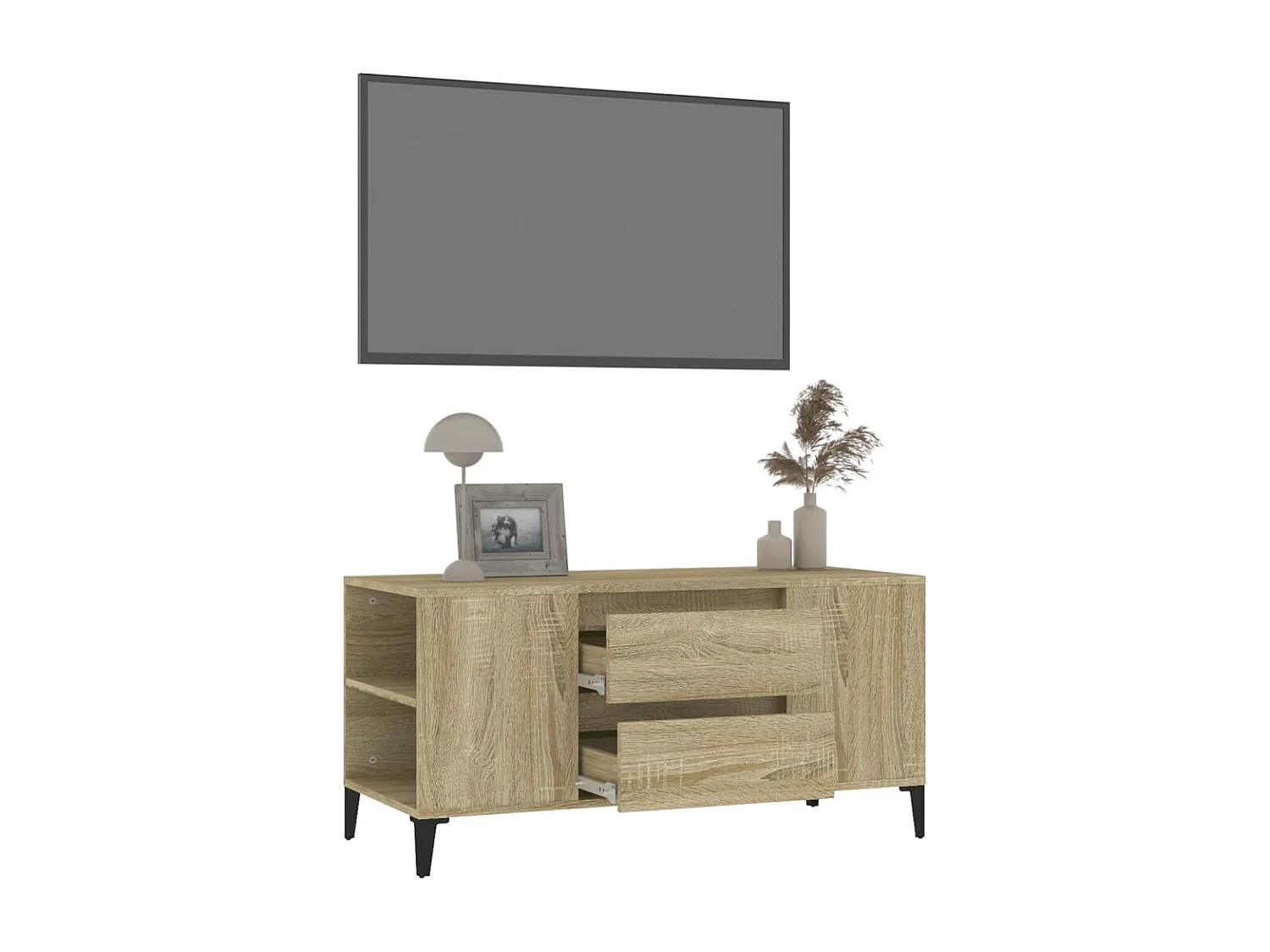 Hermiston  Tv-meubel 102x44,5x50 cm bewerkt hout sonoma eikenkleurig