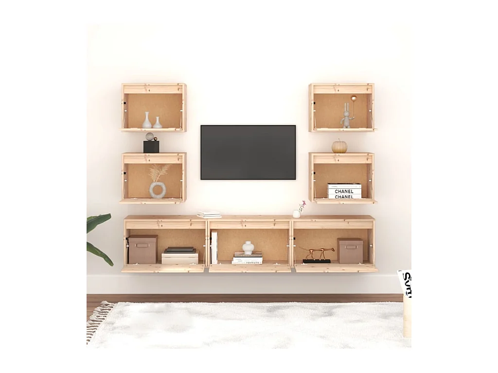 Lucas  Meubles TV 7 pcs Bois massif de pin