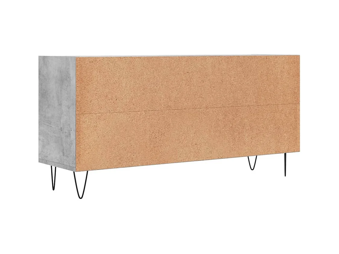 Cemre  Meuble TV gris béton 103,5x30x50 cm bois d'ingénierie