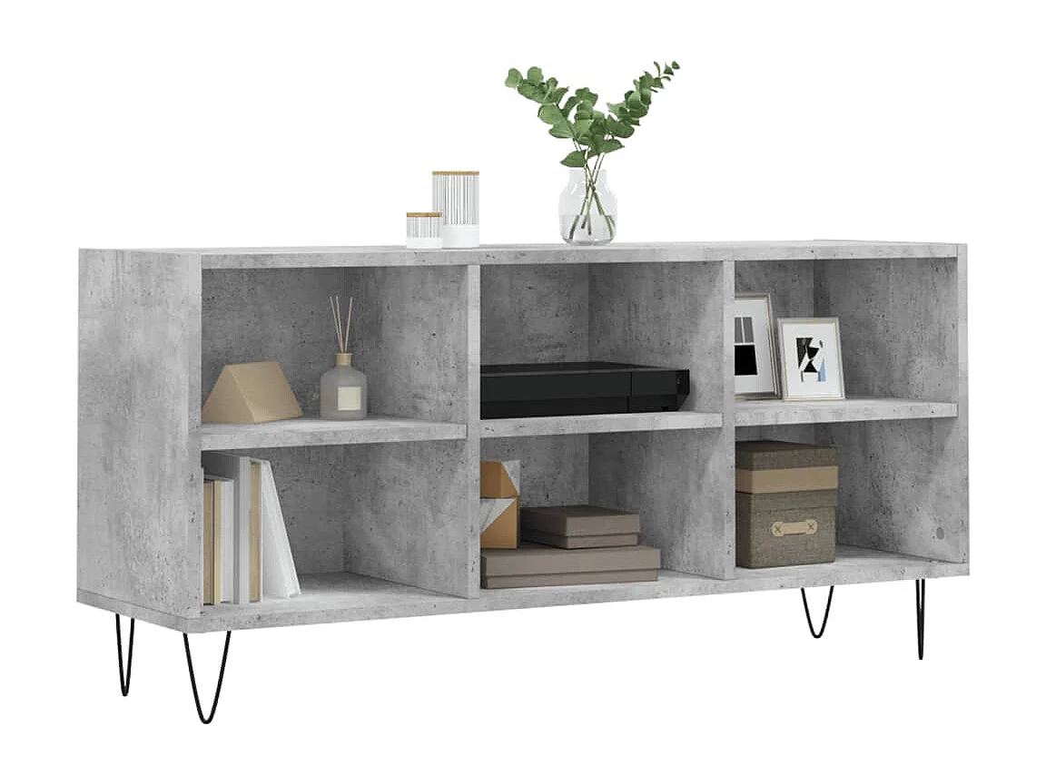 Cemre  Mueble de TV madera de ingeniería gris hormigón 103,5x30x50 cm