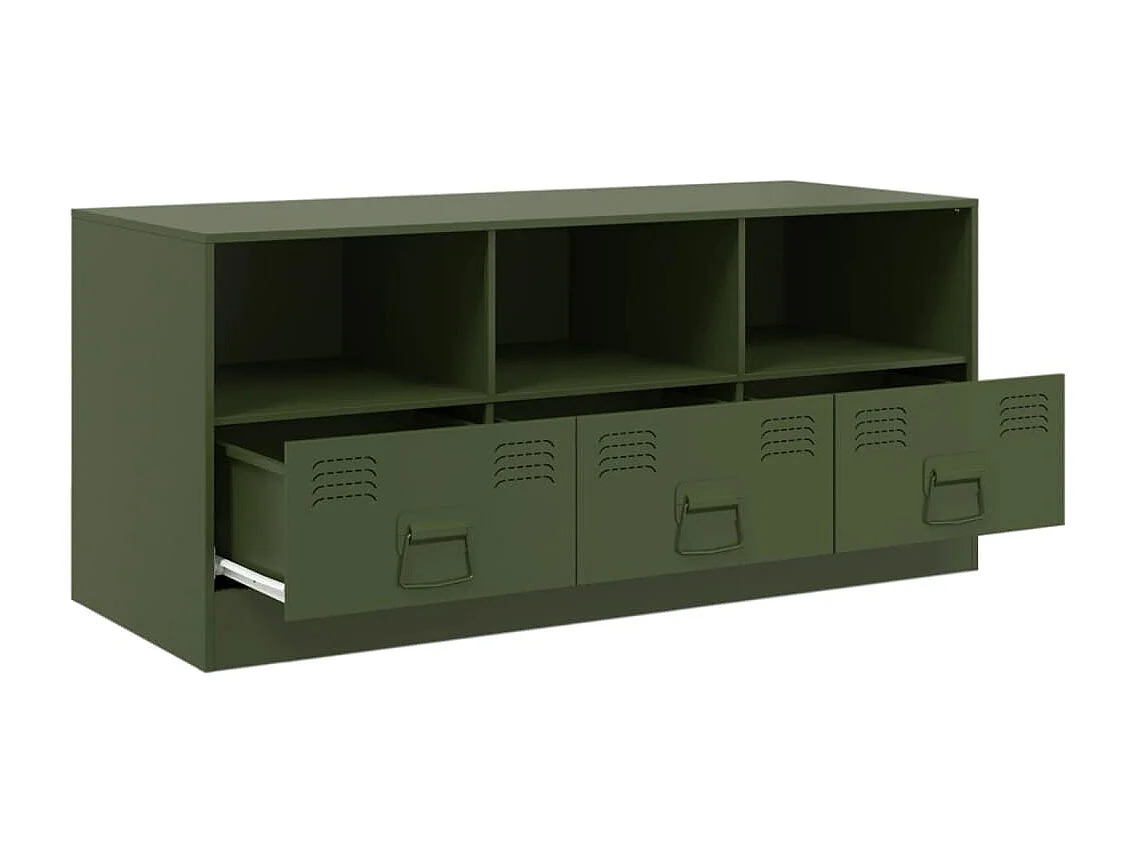 Dafina  Meuble TV vert olive 99x39x44 cm acier