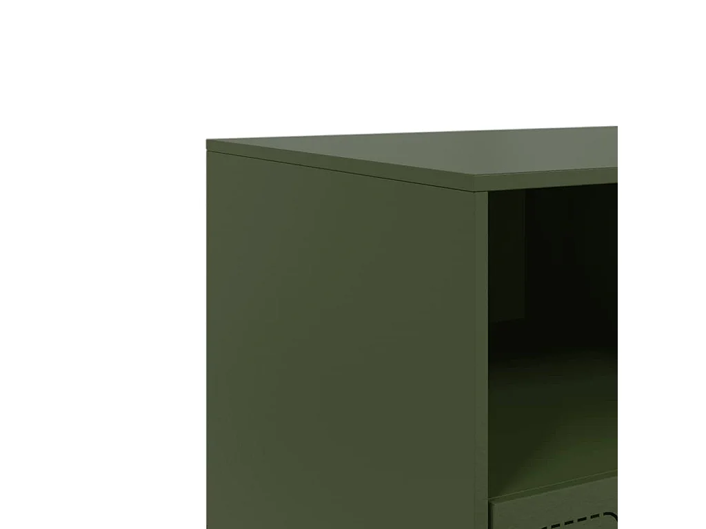 Dafina  Meuble TV vert olive 99x39x44 cm acier