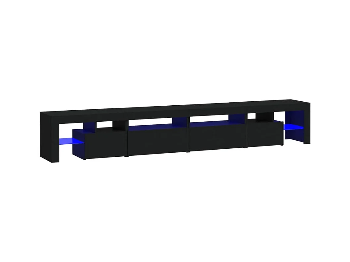 Tahlequah  Meuble TV avec lumières LED Noir 260x36,5x40 cm