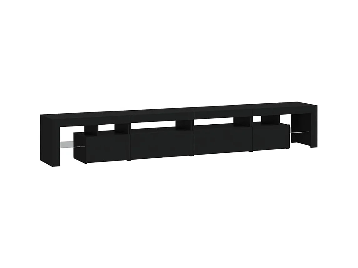 Tahlequah  Meuble TV avec lumières LED Noir 260x36,5x40 cm