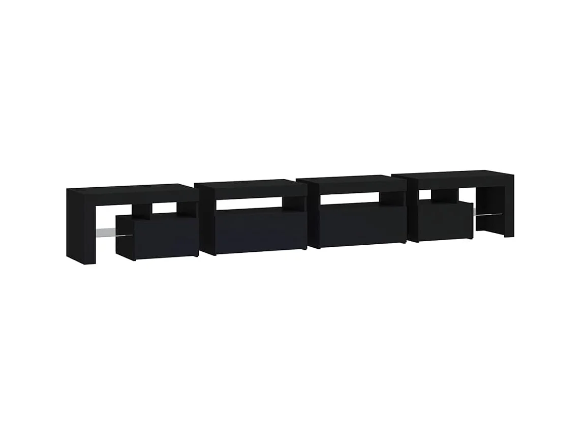 Tahlequah  Meuble TV avec lumières LED Noir 260x36,5x40 cm
