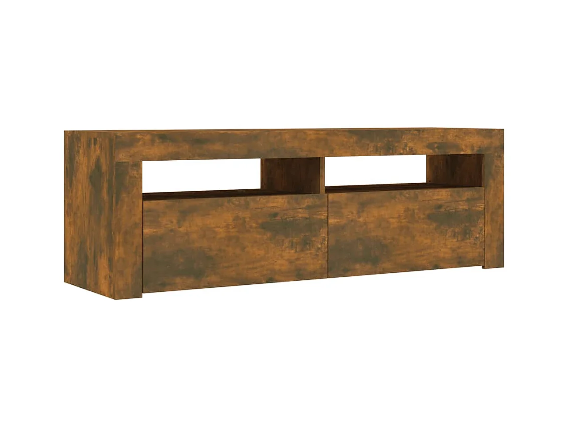 Afet  Meuble TV avec lumières LED Chêne fumé 120x35x40 cm