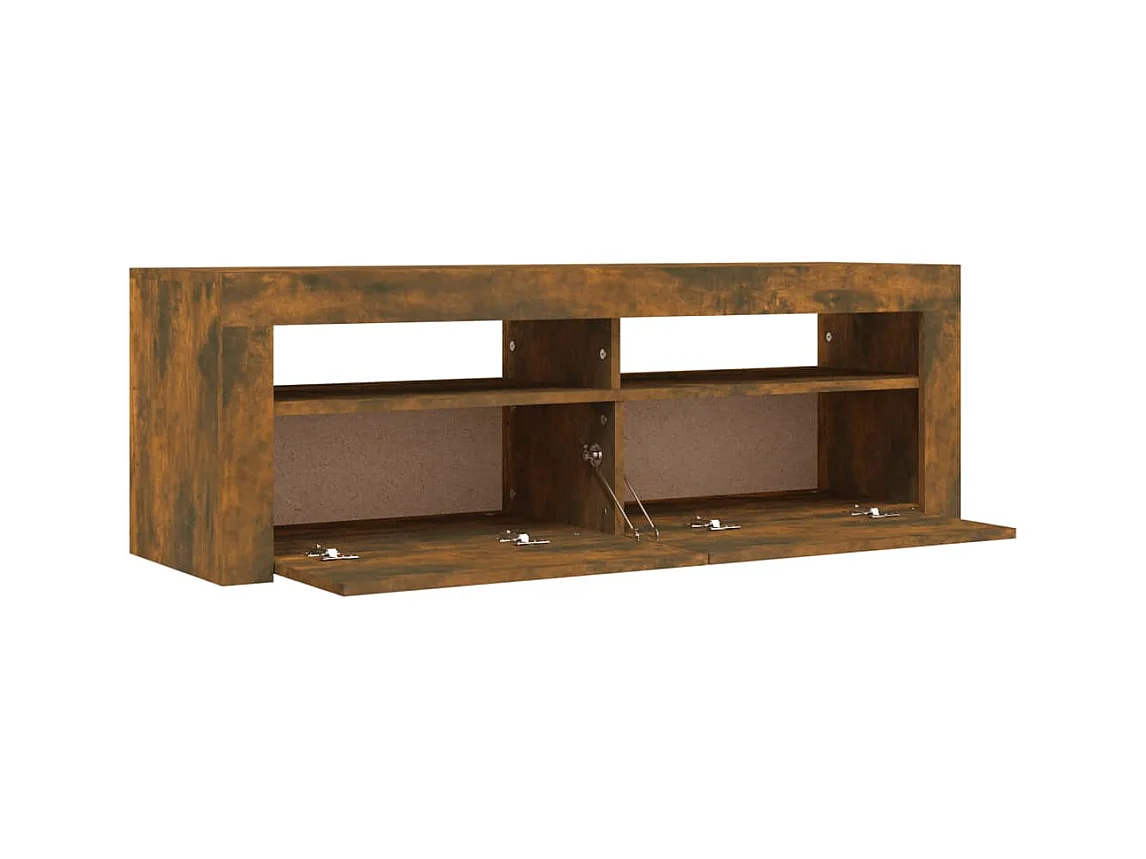 Afet  Meuble TV avec lumières LED Chêne fumé 120x35x40 cm