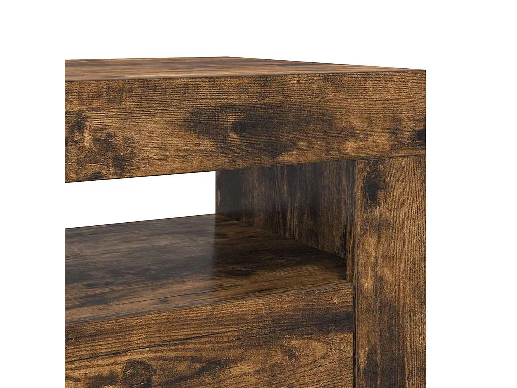 Afet  Meuble TV avec lumières LED Chêne fumé 120x35x40 cm