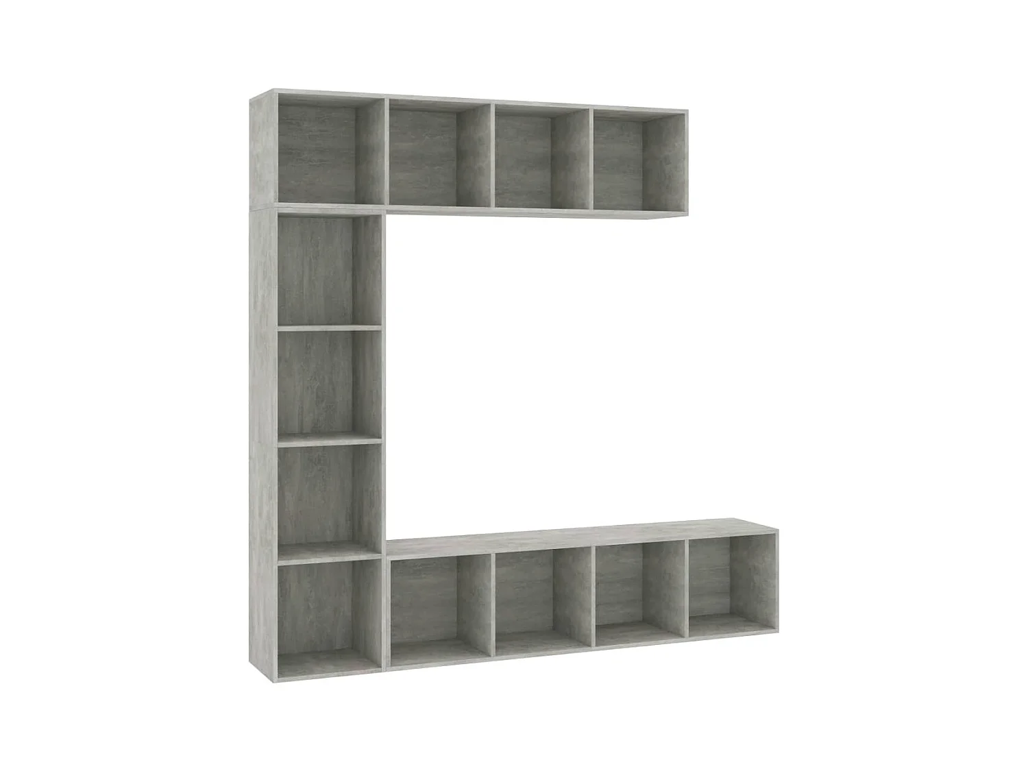 Elida  Jeu de bibliothèque/meuble TV 3 pcs Gris béton 180x30x180 cm