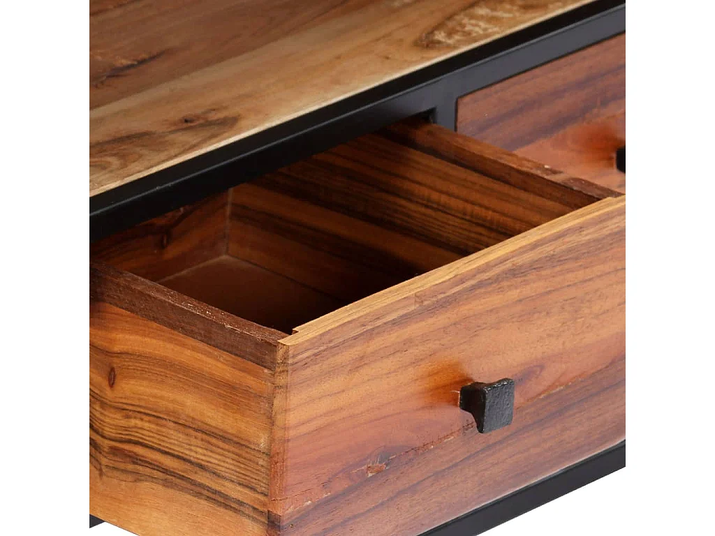 Garden Furniture -  Meuble TV 120 x 30 x 40 cm Bois de récupération massif et acier