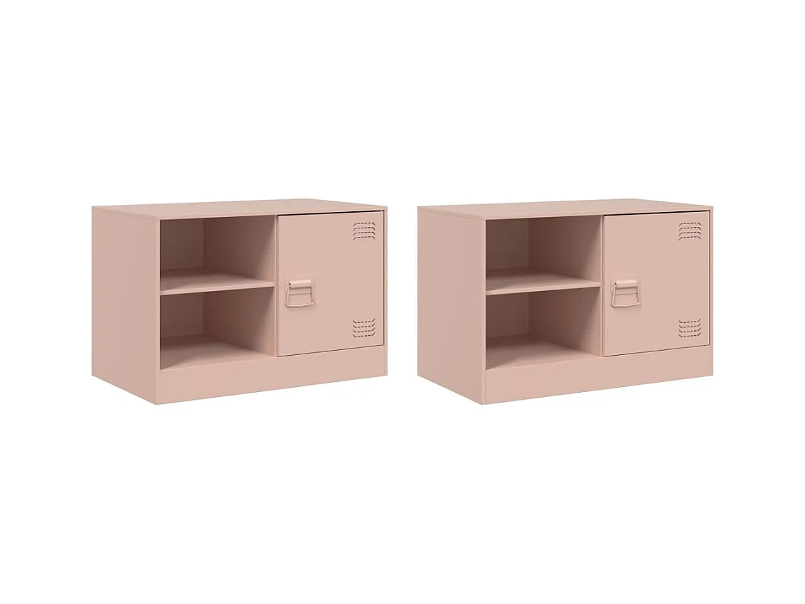 Borrego Springs  Tv-meubelen 2 st 67x39x44 cm staal roze