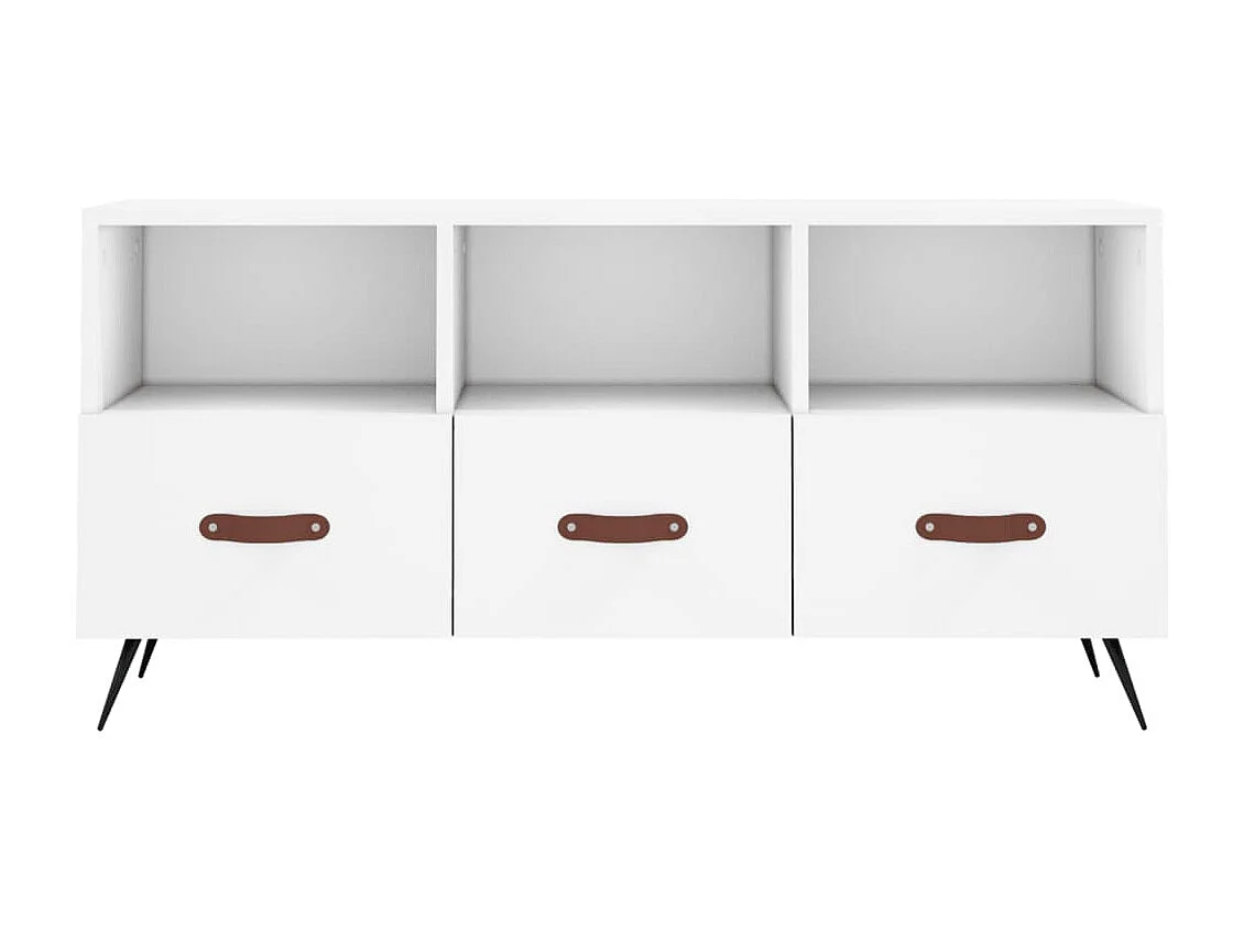 Qandrel  Meuble TV blanc 102x36x50 cm bois d'ingénierie